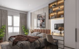 GIƯỜNG NGỦ GỖ CÔNG NGHIỆP MDF PHỦ MELAMINE ĐẦU GIƯỜNG BỌC NỆM CAO CẤP GN-3047