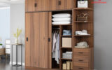 MẪU TỦ QUẦN ÁO 4 CÁNH GỖ CÔNG NGHIỆP MDF MÀU VÀNG CAO CẤP TQA 2119